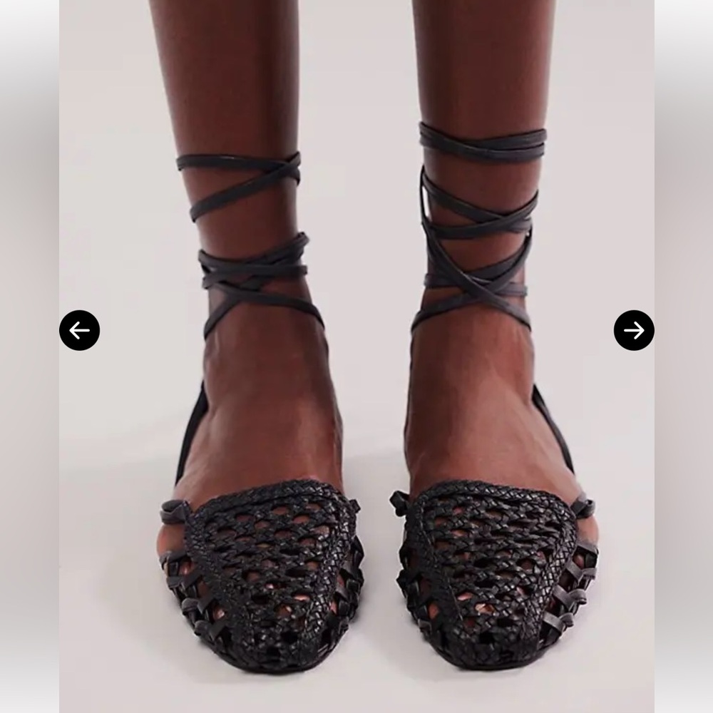 Free People Harlow Woven Wrap Flats size 9